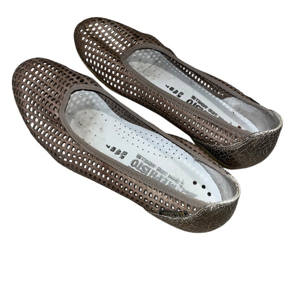 Mephisto Air-Relax Perforated Leather Flats Bronze Metallic Comfort Shoes 7 - Picture 6 of 7